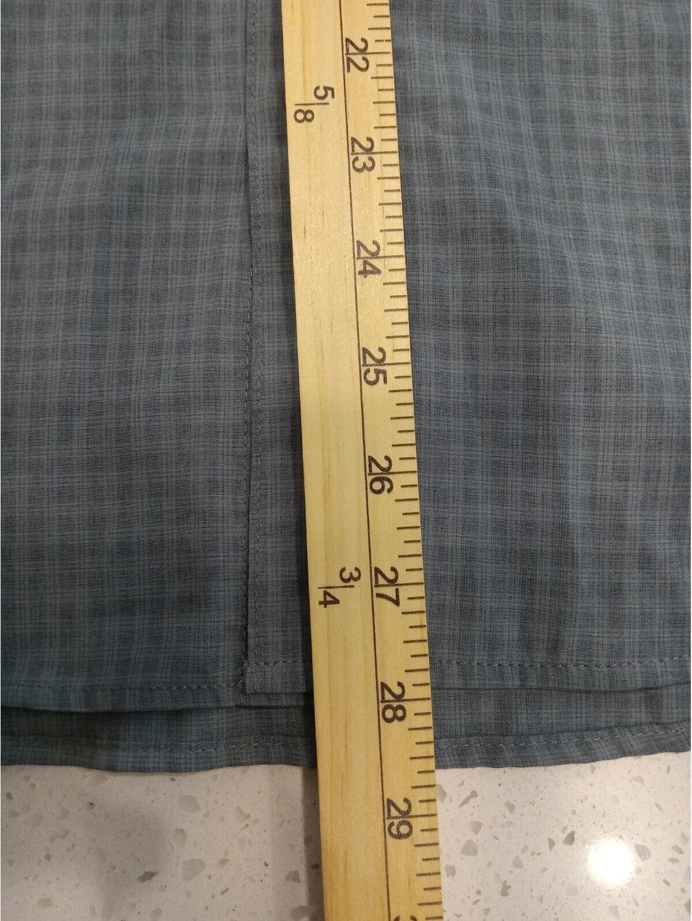 Orvis Shirt Mens Medium Muted Blue Green Micro Check Short Sleeve Button Down M